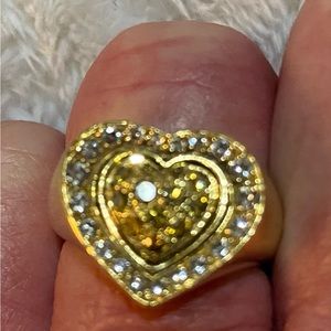 Cartier white and yellow diamond heart ring